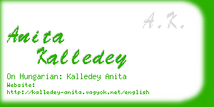 anita kalledey business card